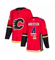 Mens Adidas Calgary Flames 4 Rasmus Andersson Authentic Red USA Flag Fashion NHL Jersey Mens Adidas Calgary Flames 4 Rasmus Andersson Authentic Red USA Flag Fashion NHL Jersey