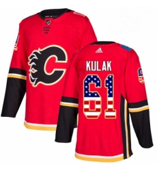 Mens Adidas Calgary Flames 61 Brett Kulak Authentic Red USA Flag Fashion NHL Jersey Mens Adidas Calgary Flames 61 Brett Kulak Authentic Red USA Flag Fashion NHL Jersey