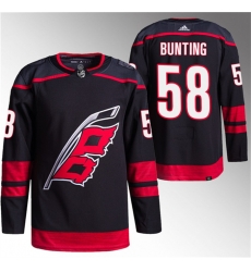 Men Carolina Hurricanes 58 Michael Bunting Black Stitched Jersey Men Carolina Hurricanes 58 Michael Bunting Black Stitched Jersey