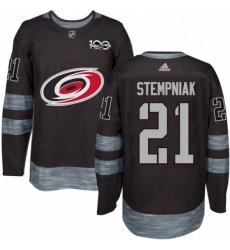 Mens Adidas Carolina Hurricanes 21 Lee Stempniak Authentic Black 1917 2017 100th Anniversary NHL Jersey Mens Adidas Carolina Hurricanes 21 Lee Stempniak Authentic Black 1917 2017 100th Anniversary NHL Jersey