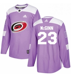 Mens Adidas Carolina Hurricanes 23 Brock McGinn Authentic Purple Fights Cancer Practice NHL Jersey Mens Adidas Carolina Hurricanes 23 Brock McGinn Authentic Purple Fights Cancer Practice NHL Jersey