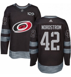 Mens Adidas Carolina Hurricanes 42 Joakim Nordstrom Authentic Black 1917 2017 100th Anniversary NHL Jersey Mens Adidas Carolina Hurricanes 42 Joakim Nordstrom Authentic Black 1917 2017 100th Anniversary NHL Jersey