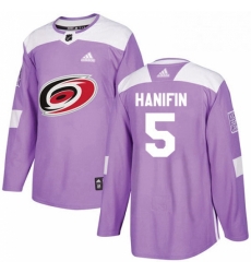 Mens Adidas Carolina Hurricanes 5 Noah Hanifin Authentic Purple Fights Cancer Practice NHL Jersey Mens Adidas Carolina Hurricanes 5 Noah Hanifin Authentic Purple Fights Cancer Practice NHL Jersey