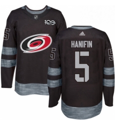 Mens Adidas Carolina Hurricanes 5 Noah Hanifin Premier Black 1917 2017 100th Anniversary NHL Jersey Mens Adidas Carolina Hurricanes 5 Noah Hanifin Premier Black 1917 2017 100th Anniversary NHL Jersey