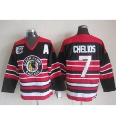 Blackhawks #7 Chris Chelios Red Black 75TH CCM Stitched NHL Jersey Blackhawks #7 Chris Chelios Red Black 75TH CCM Stitched NHL Jersey