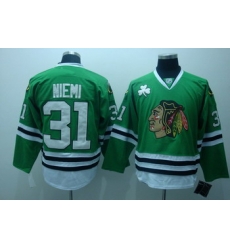 Chicago Blackhawks 31 Niemi green Ice Hockey Jerseys Chicago Blackhawks 31 Niemi green Ice Hockey Jerseys