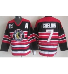 Chicago Blackhawks 7 Chris Chelios Black 75th Throwback CCM NHL Jerseys Chicago Blackhawks 7 Chris Chelios Black 75th Throwback CCM NHL Jerseys