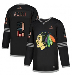 Men Chicago Blackhawks 2 Duncan Keith Black USA Flag Fashion Adidas Jersey Men Chicago Blackhawks 2 Duncan Keith Black USA Flag Fashion Adidas Jersey