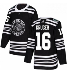 Mens Adidas Chicago Blackhawks 16 Marcus Kruger Authentic Black 2019 Winter Classic NHL Jerse Mens Adidas Chicago Blackhawks 16 Marcus Kruger Authentic Black 2019 Winter Classic NHL Jerse