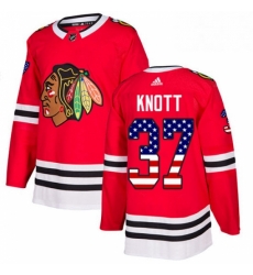 Mens Adidas Chicago Blackhawks 37 Graham Knott Authentic Red USA Flag Fashion NHL Jersey Mens Adidas Chicago Blackhawks 37 Graham Knott Authentic Red USA Flag Fashion NHL Jersey