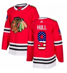 Mens Adidas Chicago Blackhawks 9 Bobby Hull Authentic Red USA Flag Fashion NHL Jersey Mens Adidas Chicago Blackhawks 9 Bobby Hull Authentic Red USA Flag Fashion NHL Jersey
