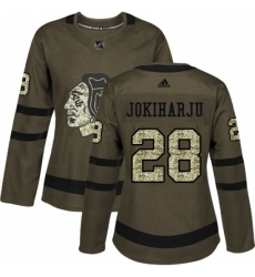 Womens Adidas Chicago Blackhawks 28 Henri Jokiharju Authentic Green Salute to Service NHL Jersey Womens Adidas Chicago Blackhawks 28 Henri Jokiharju Authentic Green Salute to Service NHL Jersey