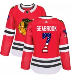 Womens Adidas Chicago Blackhawks 7 Brent Seabrook Authentic Red USA Flag Fashion NHL Jersey Womens Adidas Chicago Blackhawks 7 Brent Seabrook Authentic Red USA Flag Fashion NHL Jersey
