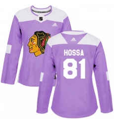 Womens Adidas Chicago Blackhawks 81 Marian Hossa Authentic Purple Fights Cancer Practice NHL Jersey Womens Adidas Chicago Blackhawks 81 Marian Hossa Authentic Purple Fights Cancer Practice NHL Jersey