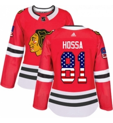 Womens Adidas Chicago Blackhawks 81 Marian Hossa Authentic Red USA Flag Fashion NHL Jersey Womens Adidas Chicago Blackhawks 81 Marian Hossa Authentic Red USA Flag Fashion NHL Jersey