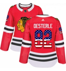 Womens Adidas Chicago Blackhawks 82 Jordan Oesterle Authentic Red USA Flag Fashion NHL Jersey Womens Adidas Chicago Blackhawks 82 Jordan Oesterle Authentic Red USA Flag Fashion NHL Jersey
