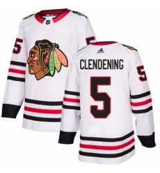 Youth Adidas Chicago Blackhawks 5 Adam Clendening Authentic White Away NHL Jersey Youth Adidas Chicago Blackhawks 5 Adam Clendening Authentic White Away NHL Jersey