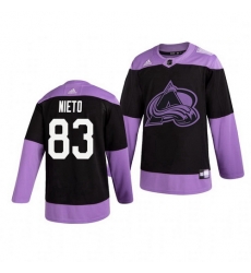 Avalanche 83 Matt Nieto Black Purple Hockey Fights Cancer Adidas Jersey Avalanche 83 Matt Nieto Black Purple Hockey Fights Cancer Adidas Jersey