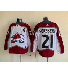 Men Colorado Avalanche 21 Peter Forsberg White Stitched Jersey Men Colorado Avalanche 21 Peter Forsberg White Stitched Jersey