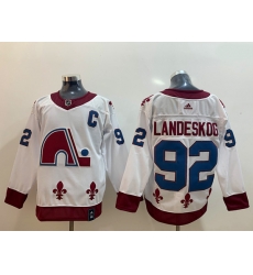 Men Colorado Avalanche 92 Gabriel Landeskog White 2020 21 Reverse Retro Adidas Jersey Men Colorado Avalanche 92 Gabriel Landeskog White 2020 21 Reverse Retro Adidas Jersey