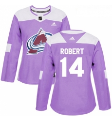 Womens Adidas Colorado Avalanche 14 Rene Robert Authentic Purple Fights Cancer Practice NHL Jersey Womens Adidas Colorado Avalanche 14 Rene Robert Authentic Purple Fights Cancer Practice NHL Jersey
