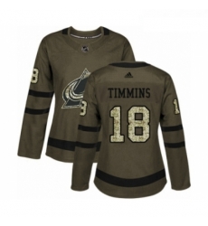 Womens Adidas Colorado Avalanche 18 Conor Timmins Authentic Green Salute to Service NHL Jersey Womens Adidas Colorado Avalanche 18 Conor Timmins Authentic Green Salute to Service NHL Jersey