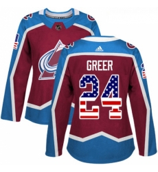 Womens Adidas Colorado Avalanche 24 AJ Greer Authentic Burgundy Red USA Flag Fashion NHL Jersey Womens Adidas Colorado Avalanche 24 AJ Greer Authentic Burgundy Red USA Flag Fashion NHL Jersey