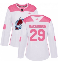 Womens Adidas Colorado Avalanche 29 Nathan MacKinnon Authentic WhitePink Fashion NHL Jersey Womens Adidas Colorado Avalanche 29 Nathan MacKinnon Authentic WhitePink Fashion NHL Jersey