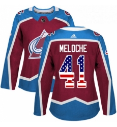 Womens Adidas Colorado Avalanche 41 Nicolas Meloche Authentic Burgundy Red USA Flag Fashion NHL Jersey Womens Adidas Colorado Avalanche 41 Nicolas Meloche Authentic Burgundy Red USA Flag Fashion NHL Jersey
