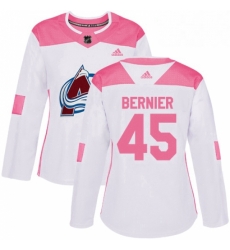 Womens Adidas Colorado Avalanche 45 Jonathan Bernier Authentic WhitePink Fashion NHL Jersey Womens Adidas Colorado Avalanche 45 Jonathan Bernier Authentic WhitePink Fashion NHL Jersey