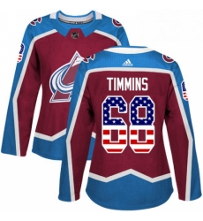 Womens Adidas Colorado Avalanche 68 Conor Timmins Authentic Burgundy Red USA Flag Fashion NHL Jersey Womens Adidas Colorado Avalanche 68 Conor Timmins Authentic Burgundy Red USA Flag Fashion NHL Jersey