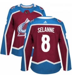 Womens Adidas Colorado Avalanche 8 Teemu Selanne Authentic Burgundy Red Home NHL Jersey Womens Adidas Colorado Avalanche 8 Teemu Selanne Authentic Burgundy Red Home NHL Jersey