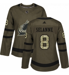 Womens Adidas Colorado Avalanche 8 Teemu Selanne Authentic Green Salute to Service NHL Jersey Womens Adidas Colorado Avalanche 8 Teemu Selanne Authentic Green Salute to Service NHL Jersey