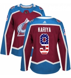 Womens Adidas Colorado Avalanche 9 Paul Kariya Authentic Burgundy Red USA Flag Fashion NHL Jersey Womens Adidas Colorado Avalanche 9 Paul Kariya Authentic Burgundy Red USA Flag Fashion NHL Jersey