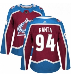 Womens Adidas Colorado Avalanche 94 Sampo Ranta Authentic Burgundy Red Home NHL Jersey Womens Adidas Colorado Avalanche 94 Sampo Ranta Authentic Burgundy Red Home NHL Jersey