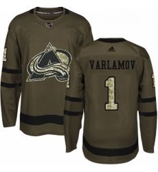 Youth Adidas Colorado Avalanche 1 Semyon Varlamov Authentic Green Salute to Service NHL Jersey Youth Adidas Colorado Avalanche 1 Semyon Varlamov Authentic Green Salute to Service NHL Jersey