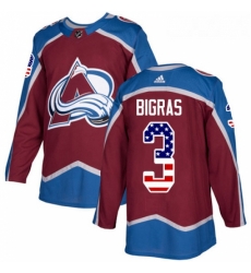 Youth Adidas Colorado Avalanche 3 Chris Bigras Authentic Burgundy Red USA Flag Fashion NHL Jersey Youth Adidas Colorado Avalanche 3 Chris Bigras Authentic Burgundy Red USA Flag Fashion NHL Jersey
