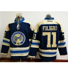 Blue Jackets #71 Nick Foligno Navy Blue Alternate Stitched NHL Jersey Blue Jackets #71 Nick Foligno Navy Blue Alternate Stitched NHL Jersey