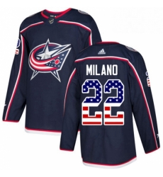 Mens Adidas Columbus Blue Jackets 22 Sonny Milano Authentic Navy Blue USA Flag Fashion NHL Jersey Mens Adidas Columbus Blue Jackets 22 Sonny Milano Authentic Navy Blue USA Flag Fashion NHL Jersey