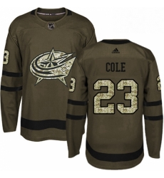 Mens Adidas Columbus Blue Jackets 23 Ian Cole Authentic Green Salute to Service NHL Jersey Mens Adidas Columbus Blue Jackets 23 Ian Cole Authentic Green Salute to Service NHL Jersey