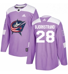 Mens Adidas Columbus Blue Jackets 28 Oliver Bjorkstrand Authentic Purple Fights Cancer Practice NHL Jersey Mens Adidas Columbus Blue Jackets 28 Oliver Bjorkstrand Authentic Purple Fights Cancer Practice NHL Jersey
