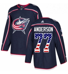 Mens Adidas Columbus Blue Jackets 77 Josh Anderson Authentic Navy Blue USA Flag Fashion NHL Jersey Mens Adidas Columbus Blue Jackets 77 Josh Anderson Authentic Navy Blue USA Flag Fashion NHL Jersey