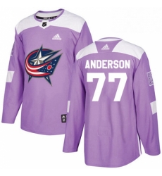 Mens Adidas Columbus Blue Jackets 77 Josh Anderson Authentic Purple Fights Cancer Practice NHL Jersey Mens Adidas Columbus Blue Jackets 77 Josh Anderson Authentic Purple Fights Cancer Practice NHL Jersey
