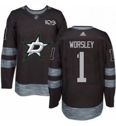 Mens Adidas Dallas Stars 1 Gump Worsley Authentic Black 1917 2017 100th Anniversary NHL Jersey Mens Adidas Dallas Stars 1 Gump Worsley Authentic Black 1917 2017 100th Anniversary NHL Jersey