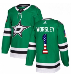 Mens Adidas Dallas Stars 1 Gump Worsley Authentic Green USA Flag Fashion NHL Jersey Mens Adidas Dallas Stars 1 Gump Worsley Authentic Green USA Flag Fashion NHL Jersey
