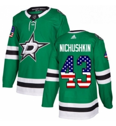 Mens Adidas Dallas Stars 43 Valeri Nichushkin Authentic Green USA Flag Fashion NHL Jersey Mens Adidas Dallas Stars 43 Valeri Nichushkin Authentic Green USA Flag Fashion NHL Jersey