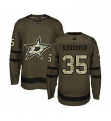 Youth Adidas Dallas Stars 35 Anton Khudobin Premier Green Salute to Service NHL Jersey Youth Adidas Dallas Stars 35 Anton Khudobin Premier Green Salute to Service NHL Jersey