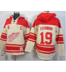 Detroit Red Wings #19 Steve Yzerman Cream Stitched NHL Sawyer Hooded Sweatshirt Detroit Red Wings #19 Steve Yzerman Cream Stitched NHL Sawyer Hooded Sweatshirt