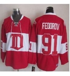 Detroit Red Wings #91 Sergei Fedorov Red Winter Classic CCM Throwback Stitched NHL Jersey Detroit Red Wings #91 Sergei Fedorov Red Winter Classic CCM Throwback Stitched NHL Jersey