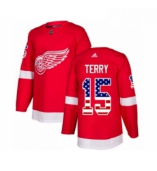 Mens Adidas Detroit Red Wings 15 Chris Terry Authentic Red USA Flag Fashion NHL Jersey Mens Adidas Detroit Red Wings 15 Chris Terry Authentic Red USA Flag Fashion NHL Jersey